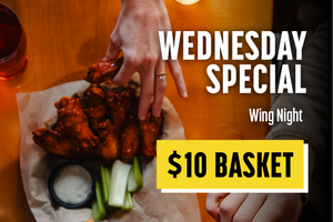 Wing night special $10 for a basket of wings at Paradox Brewery
